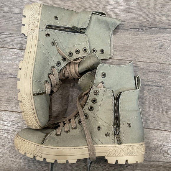 Levis canvas side zip high top laces hiking combat boots men- size 8.5,nwot - Picture 5 of 6